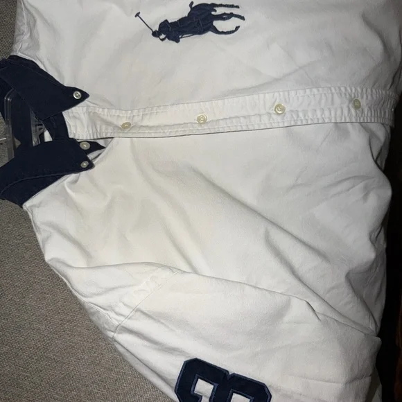 Ralph Lauren White Shirt with Navy Logo - Picture 9 of 9